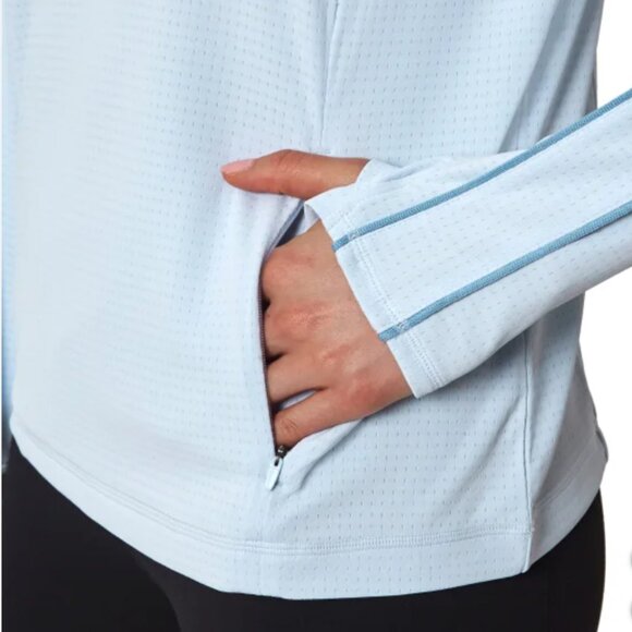 NEW Mondetta Quarter-Zip Pullover Long Sleeve Active Thumbhole Sport Top Shirt - Picture 4 of 4